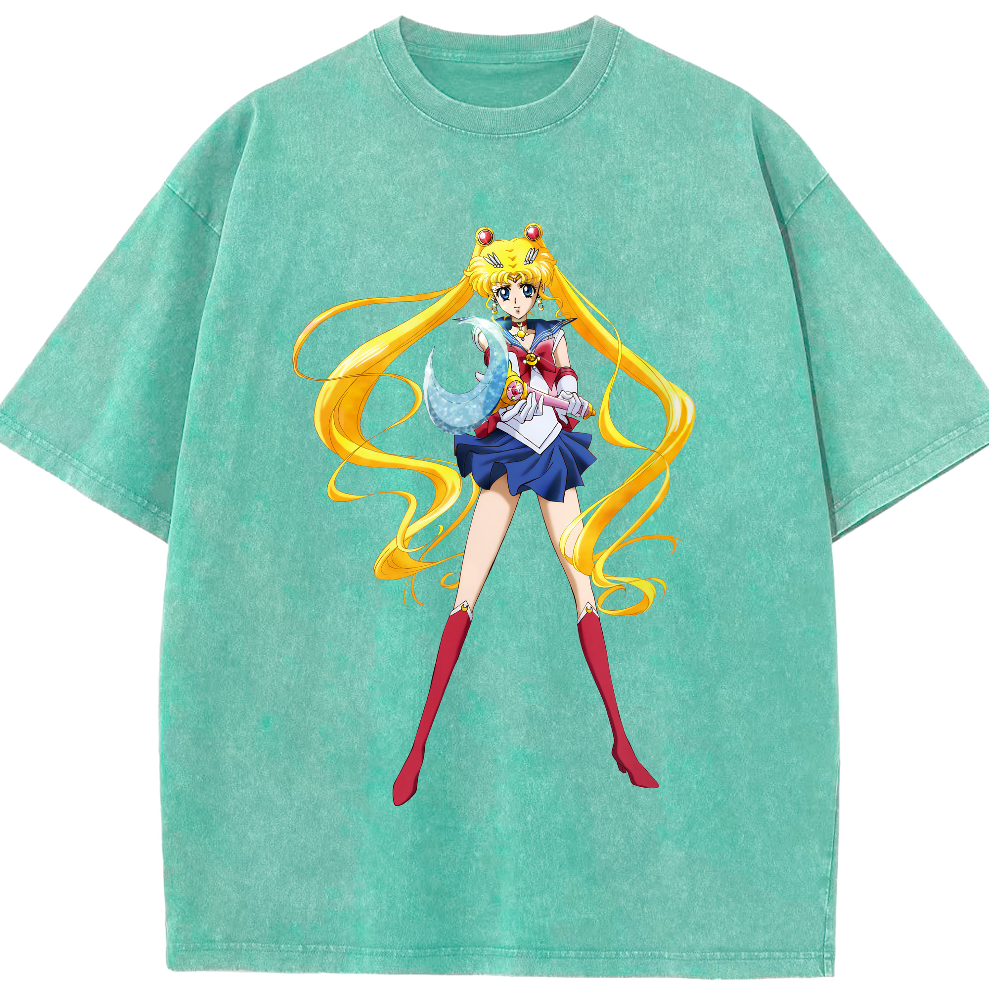 （画像用） 美少女戦士セーラームーン 月野 うさぎ つきの うさぎ Sailor Moon Tsukino Usagi 綿100% ヴィンテージ風 半袖Tシャツ（フロントプリント）